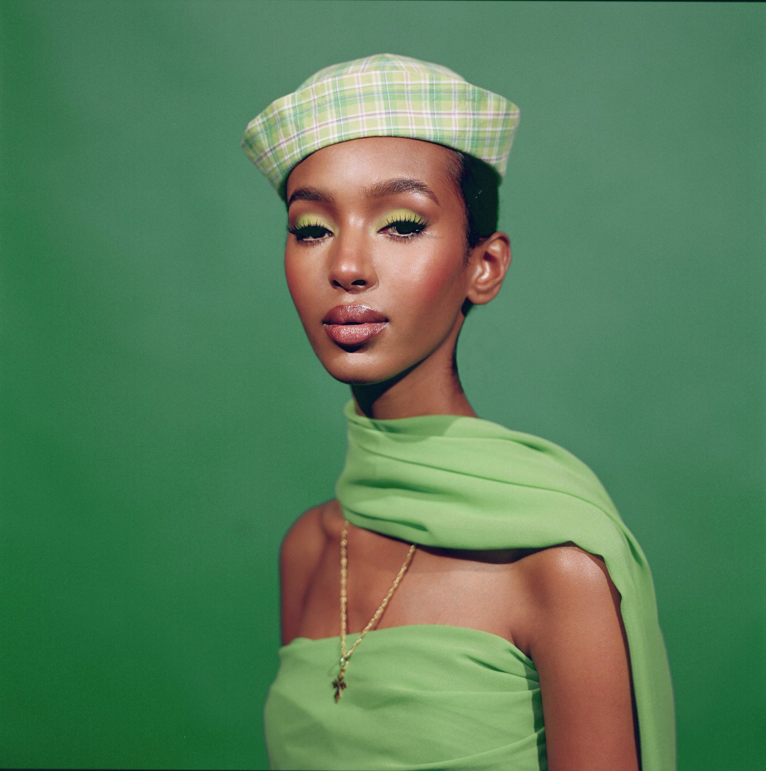 Olivia Latinovich Brown Checkered Bowler Hat SAILOR HAT CREAM CHECK – OLIVIA LATINOVICH main image 4